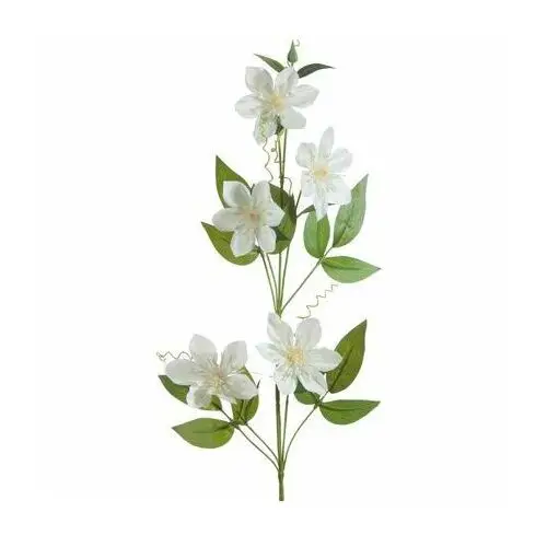 PNĄCZE POWOJNIK sztuczny kwiat dekoracyjny z płatkami z jedwabistej tkaniny 85 cm kremowy,zielony