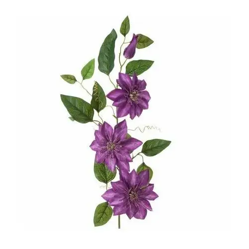 POWOJNIK CLEMATIS sztuczny kwiat dekoracyjny z płatkami z jedwabistej tkaniny 85 cm fioletowy