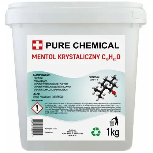 Pure chemical Mentol krystaliczny do sauny kryształy 1000g 1kg