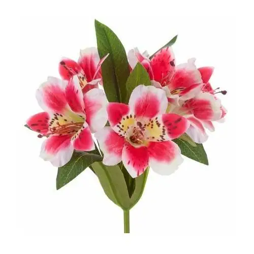 RODODENDRON sztuczny kwiat dekoracyjny o płatkach z jedwabistej tkaniny 48 cm różowy,biały