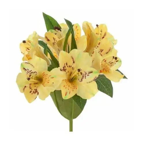 RODODENDRON sztuczny kwiat dekoracyjny o płatkach z jedwabistej tkaniny 48 cm żółty