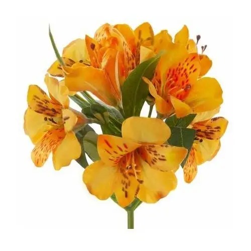 RODODENDRON sztuczny kwiat dekoracyjny o płatkach z jedwabistej tkaniny 48 cm żółty,pomarańczowy