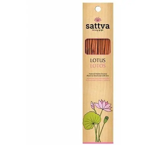 Sattva lotos 15 szt - natural indian incense naturalne indyjskie kadzidełka, kadzidło indyjskie