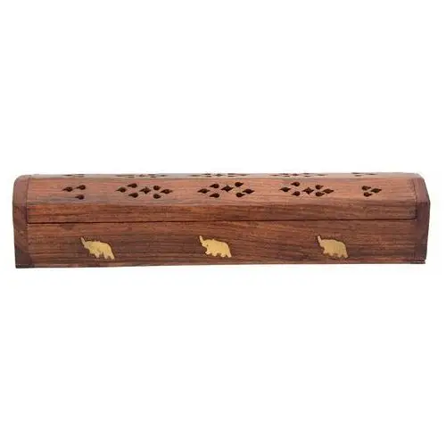 Pudełko drewniane na kadzidło z motywem słonia - Sattva