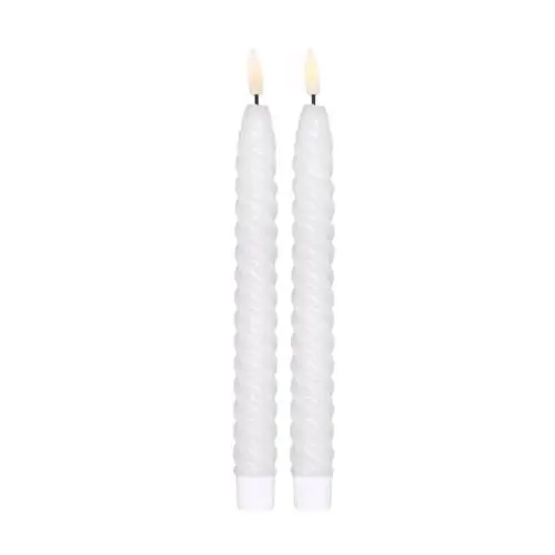świeczki twisted led 25 cm, 2-pak biały Scandi essentials