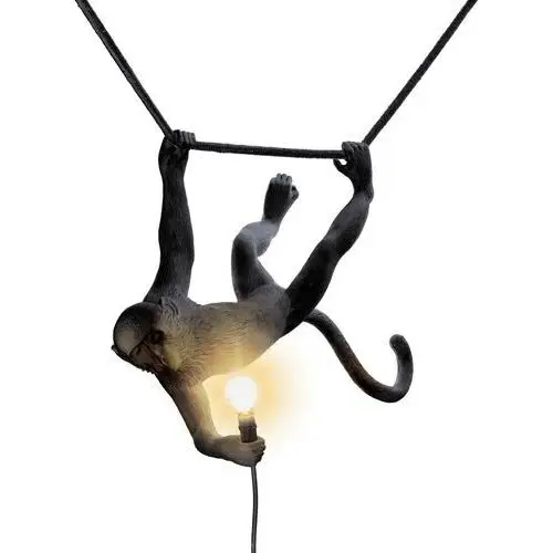 SELETTI Żyrandol zewnętrzny LED Monkey Lamp wiszący czarny