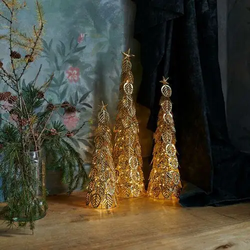 Sirius Drzewko dekoracyjne LED Kirstine, złote, wysokość 53,5 cm