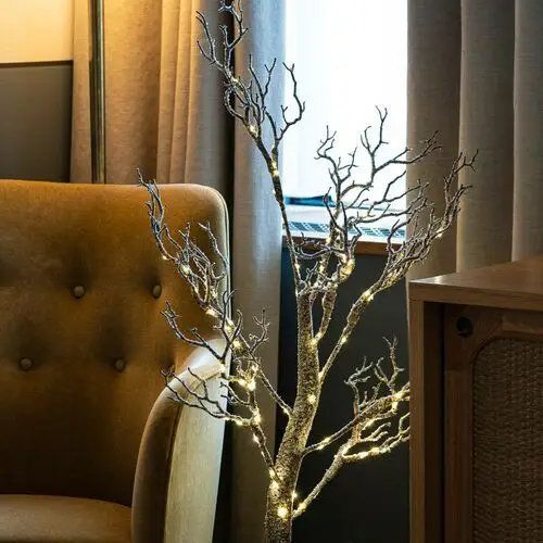 Sirius Drzewko LED Tora Tree, brązowe/białe pokryte śniegiem