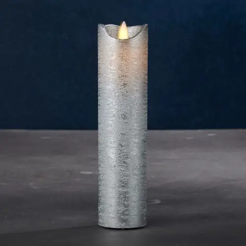 Sirius Świeca LED Sara Exclusive, srebrna, Ø 5cm, wysokość 20cm