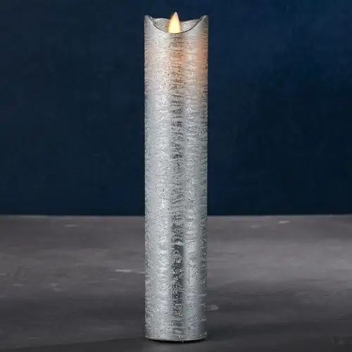Sirius Świeca LED Sara Exclusive, srebrna, Ø 5cm, wysokość 25cm