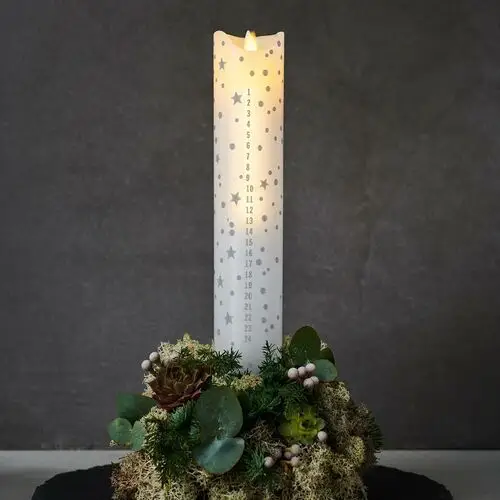 świeczka led sara calendar, biały/romantyczny, wysokość 29 cm Sirius