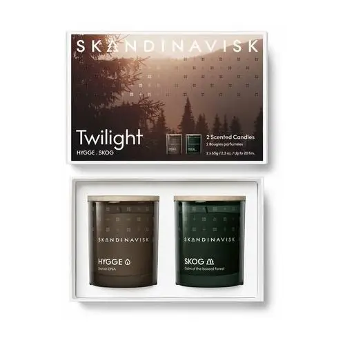 Skandinavisk Świeca zapachowa Twilight, zestaw upominkowy 2 części 65 g