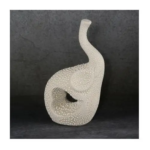 Słoń figurka ceramiczna RISO z efektem rosy 13 x 8 x 22 cm kremowy