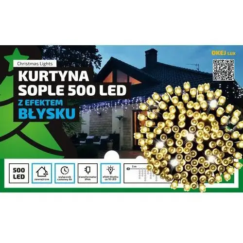 Sople Zewnętrzne 25M Flash 500LED Lampki Choinkowe