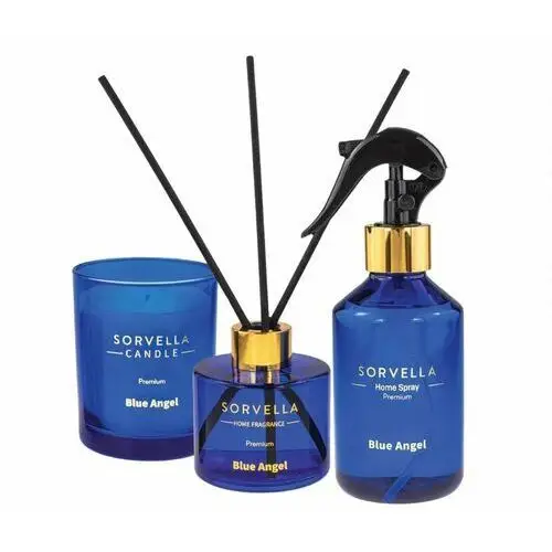 SORVELLA LUXURY GIFT SET BLUE ANGEL SPRAY PATYCZKI ZAPACHOWE ŚWIECA ZESTAW