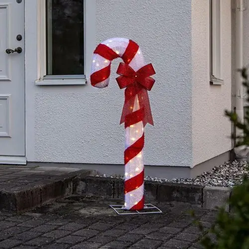 Star trading figurka led candycane, czerwono-biała, wysokość 120 cm, tworzywo sztuczne, ip44