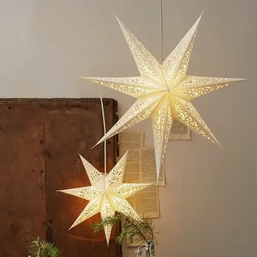 STAR TRADING Lace papierowa gwiazda, bez oświetlenia Ø 45 cm, biała