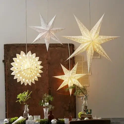 Star trading lace papierowa gwiazda bez oświetlenia, Ø 80 cm, biała