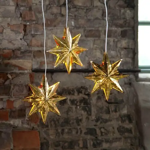 Star trading metalowa gwiazda mini, malowana na złoto