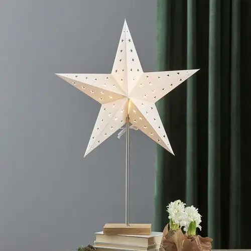 Star trading stojak z motywem gwiazdy leo, biały/dąb