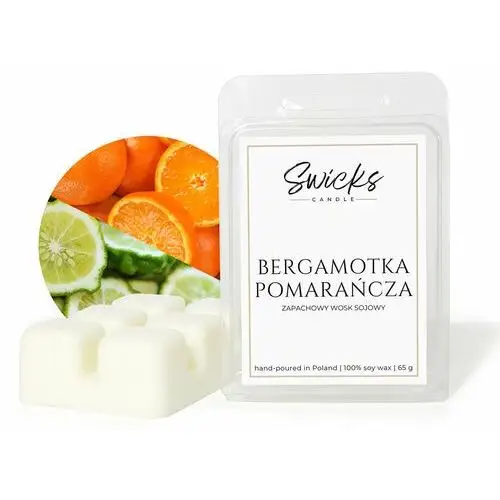 Zapachowy wosk sojowy do kominka Bergamotka Pomarańcza 65g