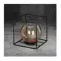 Świecznik dekoracyjny szklana kula w metalowej ramie 13.5 x 13.5 x 13.5 cm czarny,ciemnozłoty Sklep on-line