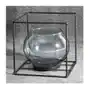 Świecznik dekoracyjny szklana kula w metalowej ramie 17 x 17 x 17 cm czarny,szary Sklep on-line