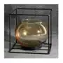 Świecznik dekoracyjny szklana kula w metalowej ramie 17 x 17 x 17 cm czarny,ciemnozłoty Sklep on-line