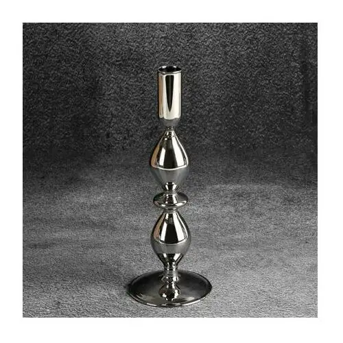 Świecznik dekoracyjny z dymionego szkła w nowoczesnym stylu ∅ 9 x 25 cm stalowy