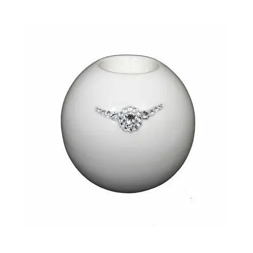 Świecznik szkliwiony kula na tealight Swarovski 10 cm Souvenire