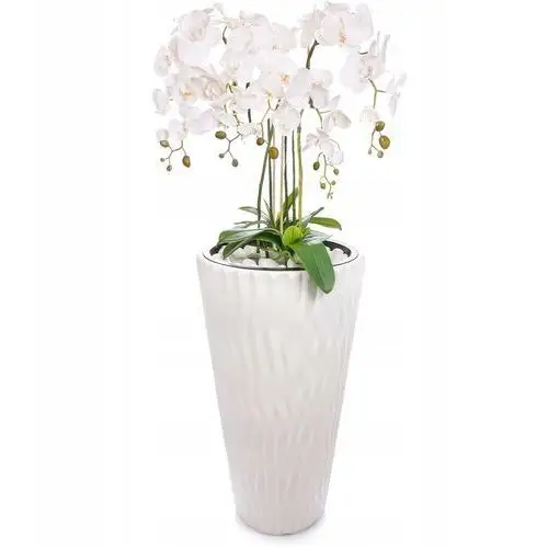 Sztuczny biały storczyk kwiaty wysoka donica 120cm