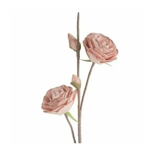 SZTUCZNY KWIAT dekoracyjny z plastycznej pianki z płatkami obrzeżonymi brokatem ∅ 9 x 63 cm różowy