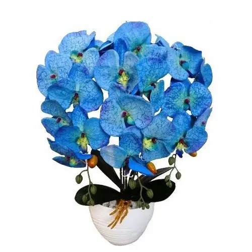 Sztuczny Storczyk sztuczne kwiaty w doniczce Dzień Kobiet niebieski