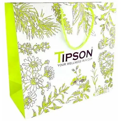 Tipson torebka prezentowa ekologiczny papier motyw kwiatów duża - 30,5 x 34 x 14,5 cm
