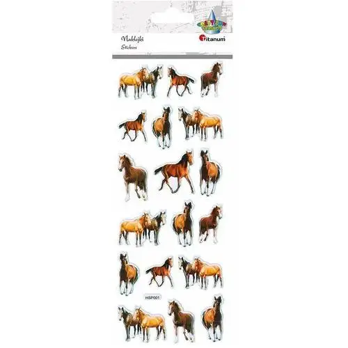 Titanum Naklejki dekoracyjne wypukłe konie 18 szt