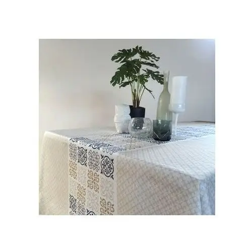 Obrusy Tradilinge CARO, CAROGREGE-NAPPE-RONDEDIAMETRE/180CM