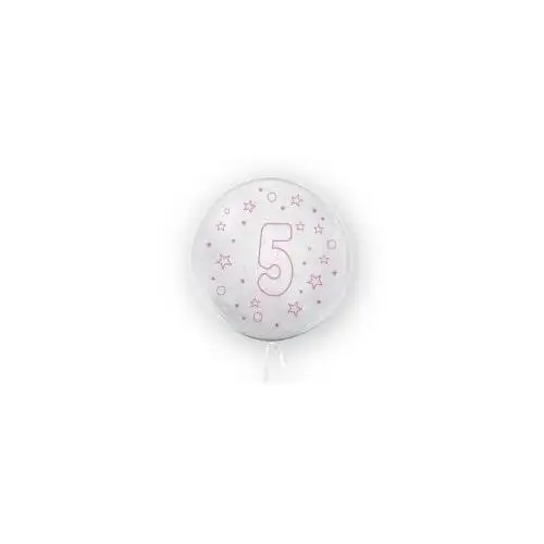 Balon gwiazdki cyfra 5 różowy 45 cm Tuban