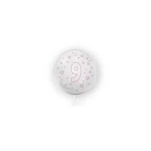 Balon gwiazdki cyfra 9 różowy 45 cm Tuban