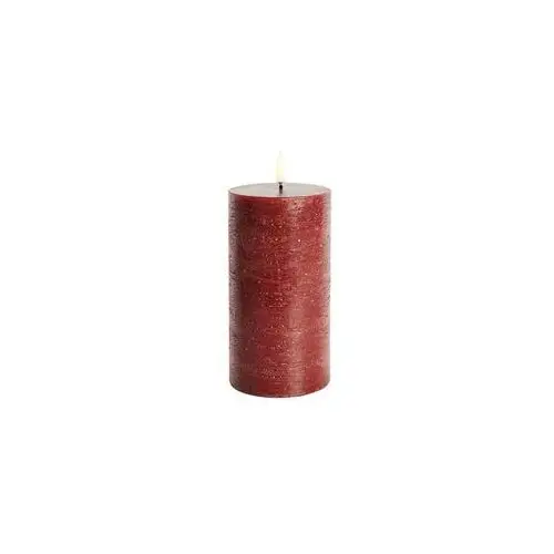 Uyuni - świeca słupkowa led 7,8x15,2 cm rustic carmine red uyuni