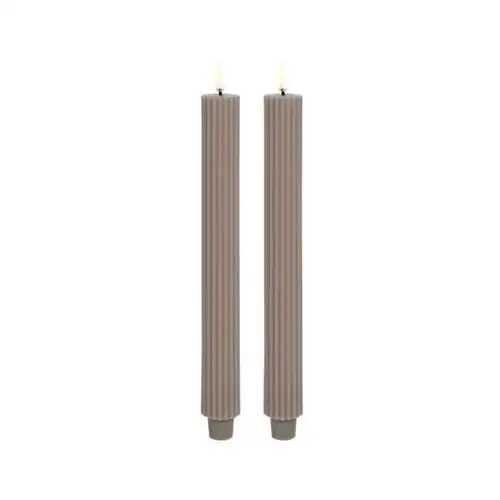 Uyuni - Świeca Stożkowa LED Grooved 2-pack 3,2x25,5 cm Sandstone/Smooth Lighting, UL-TA-SAG03225-2