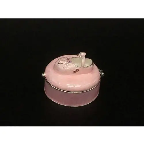 Szkatułka z bucikiem różowa - chrzest - roczek - (at09054aa) Veronese