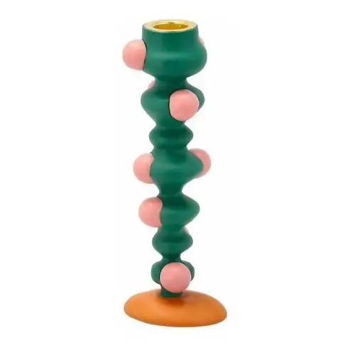 Villa Collection Świecznik Styles kropki 18 cm Green-pink