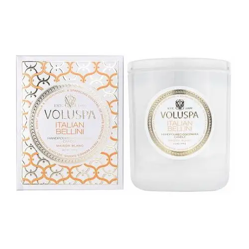 Klasyczna świeca zapachowa maison blanc 60 godz. italian bellini Voluspa