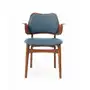 Warm nordic gesture krzesło, tapicerowane siedzisko i oparcie tkanina canwazon 734 denim, podstawa z dębu olejowanego,siedzisko tapicerowane, oparcie tapicerowane Sklep on-line