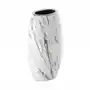 Wazon Dekoracyjny Ceramiczny Biały Srebrny Z Marmurkowym Wzorem Eurofirany Sklep on-line
