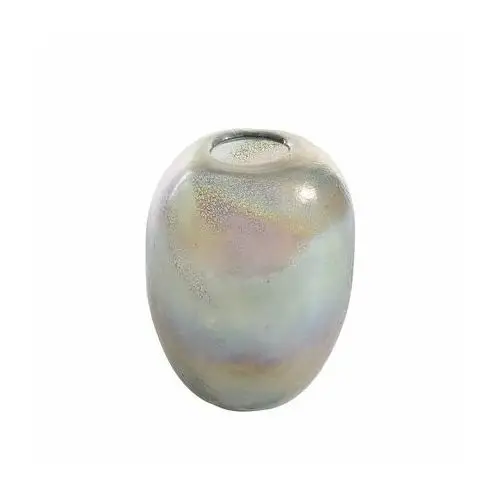 Wazon MASON ręcznie wykonany ze szkła artystycznego z perłową poświatą ∅ 14 x 18 cm srebrny