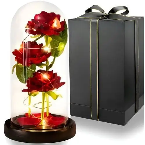 Wieczna Róża W Szkle Led Pudełko Na Dzień Kobiet Walentynki