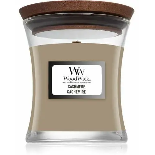 Woodwick Cashmere świeczka zapachowa z drewnianym knotem 85 g, 692814