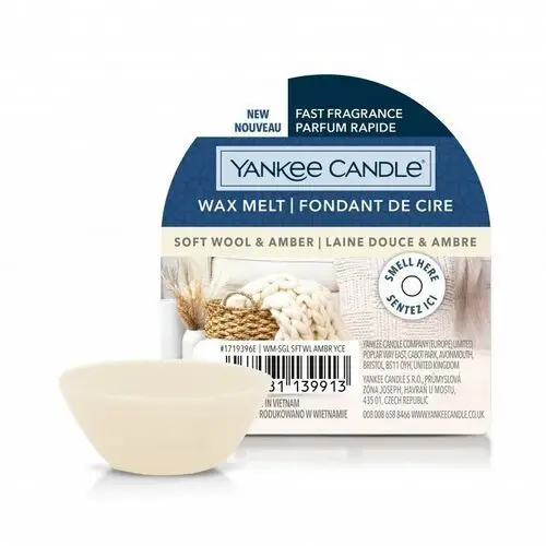 Yankee Candle Soft Wool & Amber Wax Melt Single Świeca zapachowa 22 g