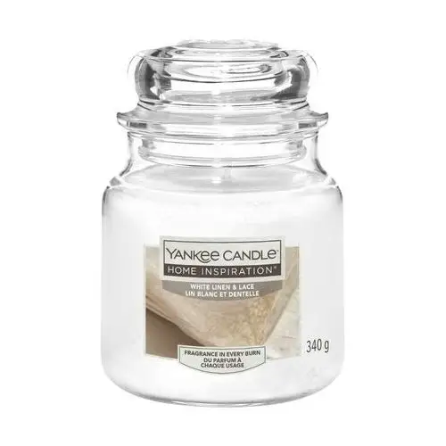 Świeca słoik średni White Linen & Lace 340g Yankee Candle Home Inspiration,71